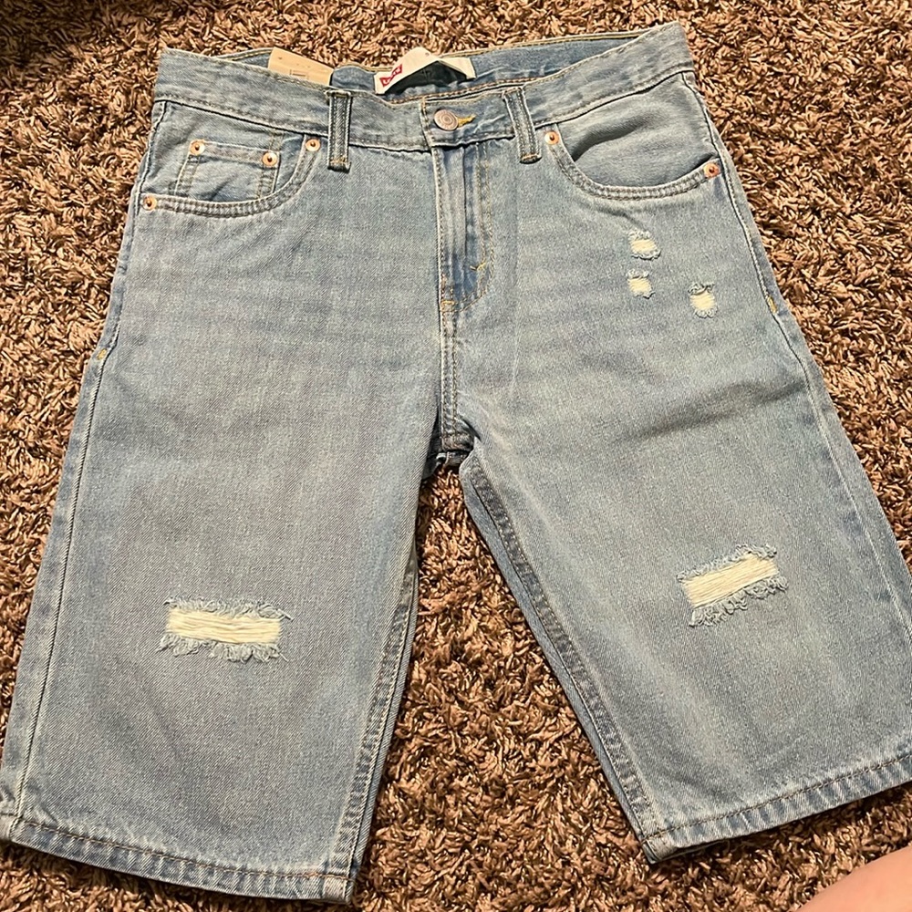 New shorts Levi's medium length adjustable light blue for children size 16 reg